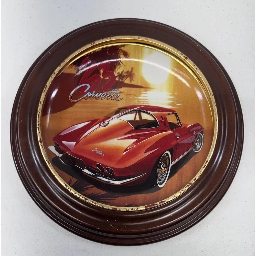 Vintage Corvette Collector Plates Framed Set/4 Hamilton Collection Franklin Mint